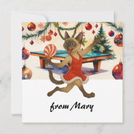 Ping Pong Christmas themed for Cat Lovers Julkort