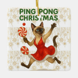 Ping Pong Christmas Themed for Siamese Cat lovers  Julgransprydnad Keramik