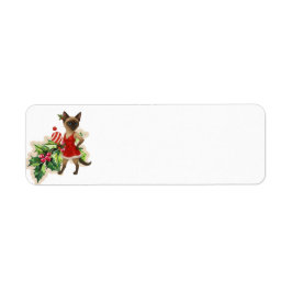 Ping Pong Christmas Themed for Siamese Cat lovers Returadress Etikett