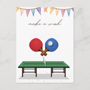 Ping Pong Glad Födelsedag Bordtennis Spelare  Post Vykort