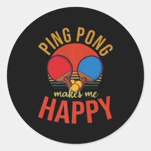 Ping Pong gör att jag Lycklig Design Bord tennis Runt Klistermärke