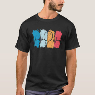 Ping Pong Heartslag Funny Bord Tennis Player Retr T Shirt