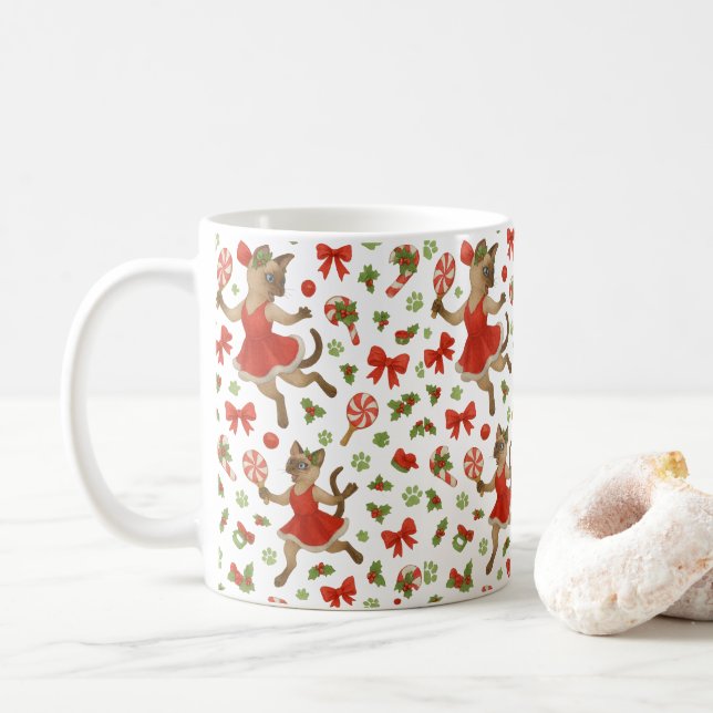Ping Pong jul tema för siames kärlek  Kaffemugg (Med munk)