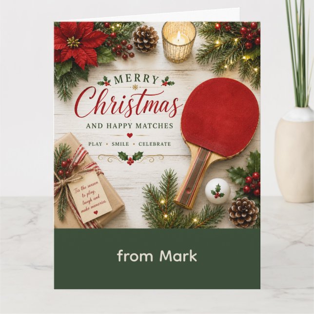 Ping pong jul tema  kort (Framsida)