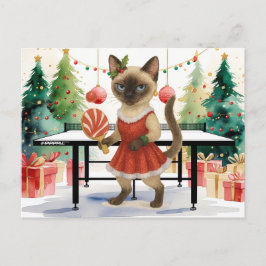 Ping Pong-jul Thées for Siamese Cat Lovers Helg Vykort