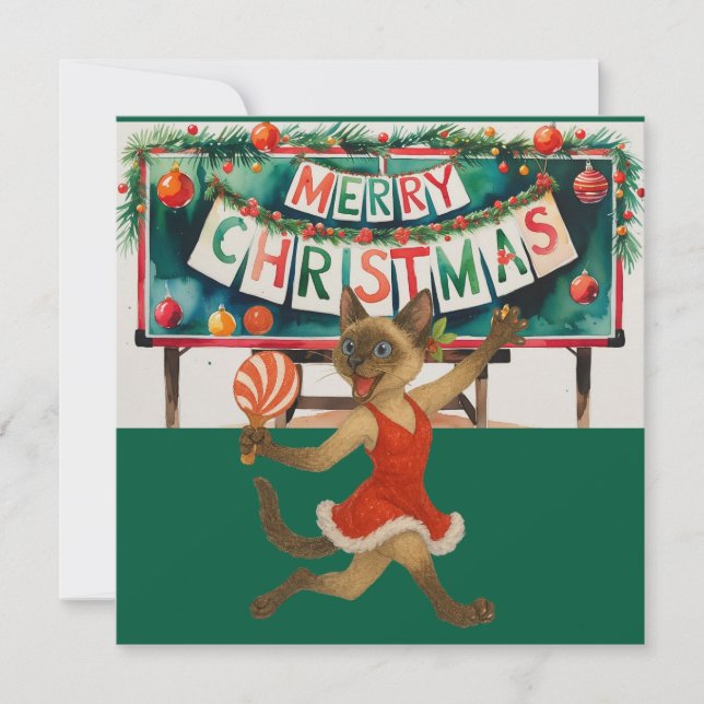 Ping Pong-jul Thées for Siamese Cat Lovers Julkort (Framsida)