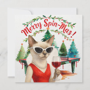 Ping Pong-jul Thées for Siamese Cat Lovers Julkort