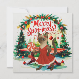 Ping Pong-jul Thées for Siamese Cat Lovers Julkort