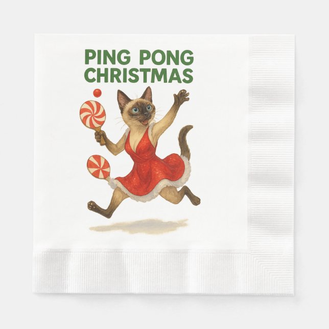 Ping Pong-jul Thées for Siamese Cat Lovers Pappersservett (Framsidan)