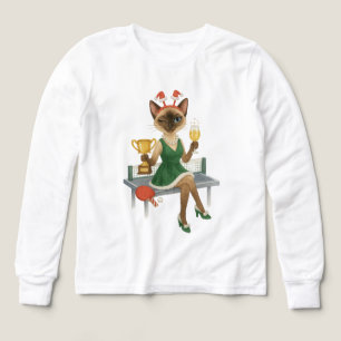 Ping Pong-jultema för kattälskare T Shirt