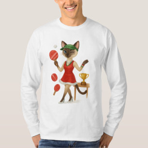 Ping Pong-jultema för kattälskare T Shirt