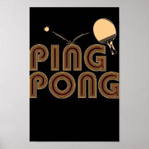 Ping Pong Kelle mit Boll Tischtennis Poster