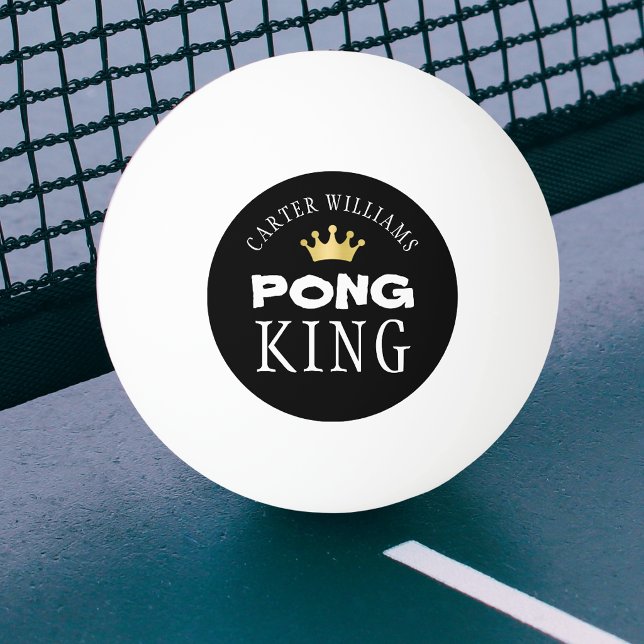 PING PONG KONUNG Guld Krona Personlig Svart Pingisboll (Skapare uppladdad)