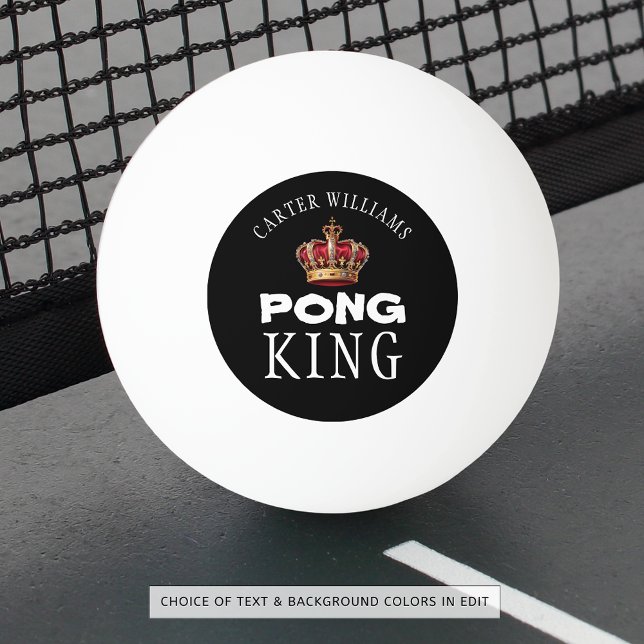 Ping Pong Kung Krona Namn Black eller Anpassningsb Pingisboll (Skapare uppladdad)