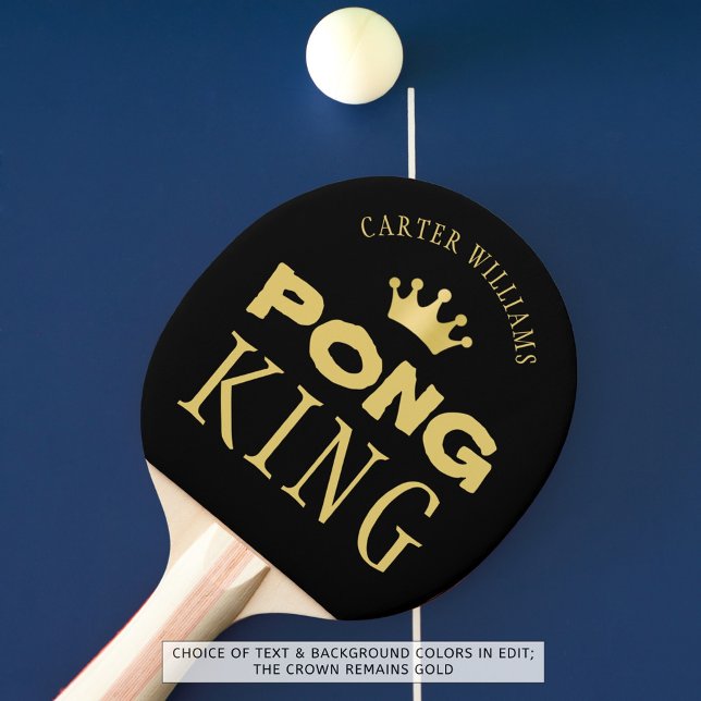 PING PONG KUNG Personlig Editable Black Guld Pingisracket (Skapare uppladdad)