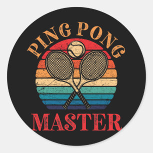 Ping Pong Master Bord Tennis Paddle Runt Klistermärke