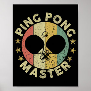 Ping Pong Master Champion Bord Tennis Coach Paddl Poster