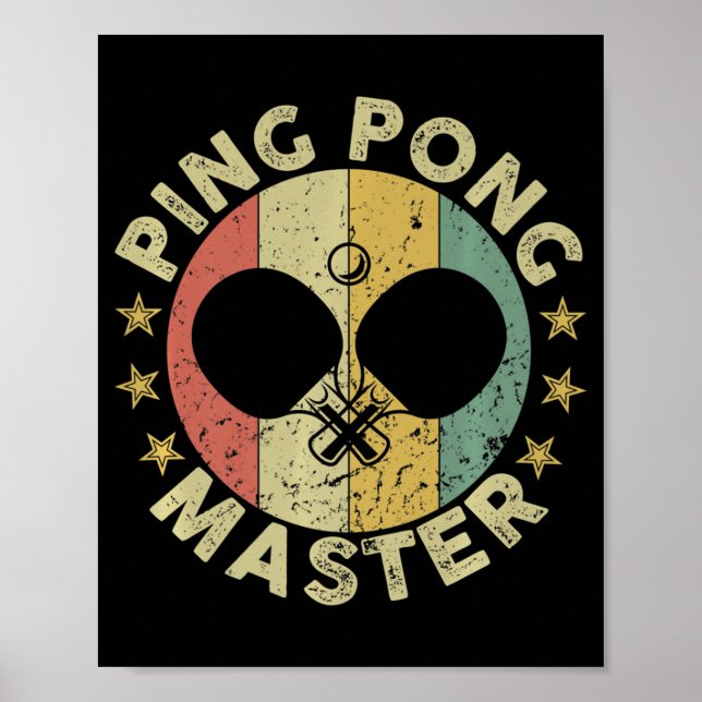 Ping Pong Master Champion Bord Tennis Coach Paddl Poster (Framsidan)