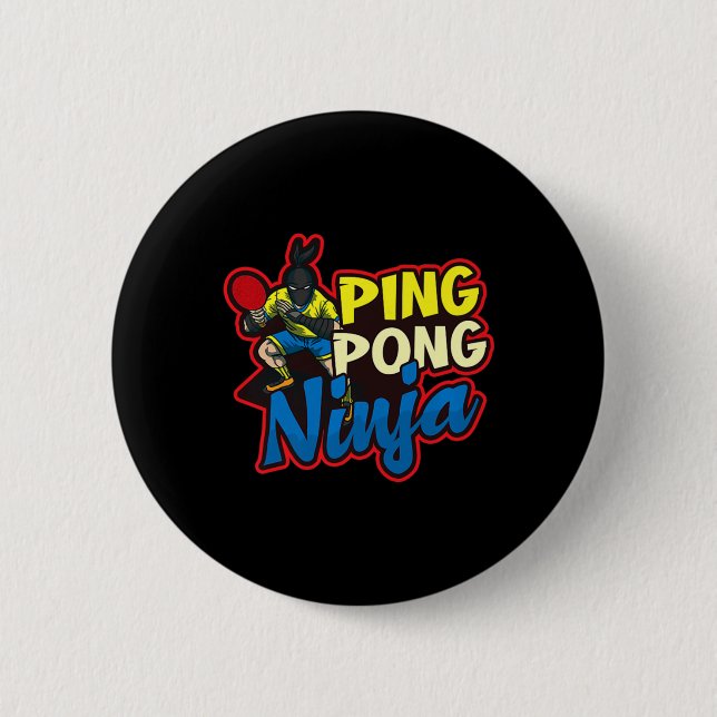 Ping Pong Ninja Design Bord Tennis Knapp (Framsida)