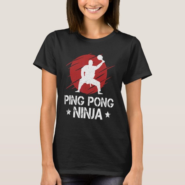 Ping Pong Ninja Ping Pong Bord Tennis Player Spor T Shirt (Framsida)