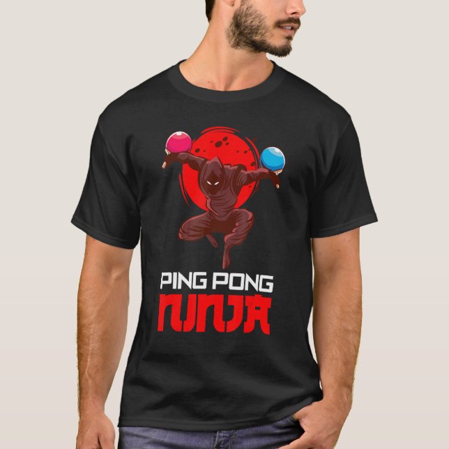 Ping Pong Ninja Player Game Sport Ping Pong T Shirt (Framsida)