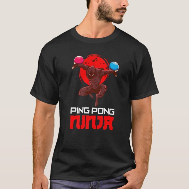 Ping Pong Ninja Player Game Sport Ping Pong T Shirt (Framsida)