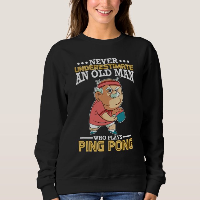 Ping Pong old man Paddle Table Tennis sport T Shirt (Framsida)