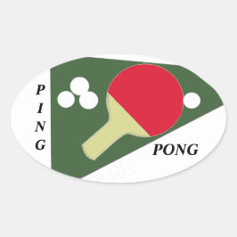 Ping Pong Ovalt Klistermärke