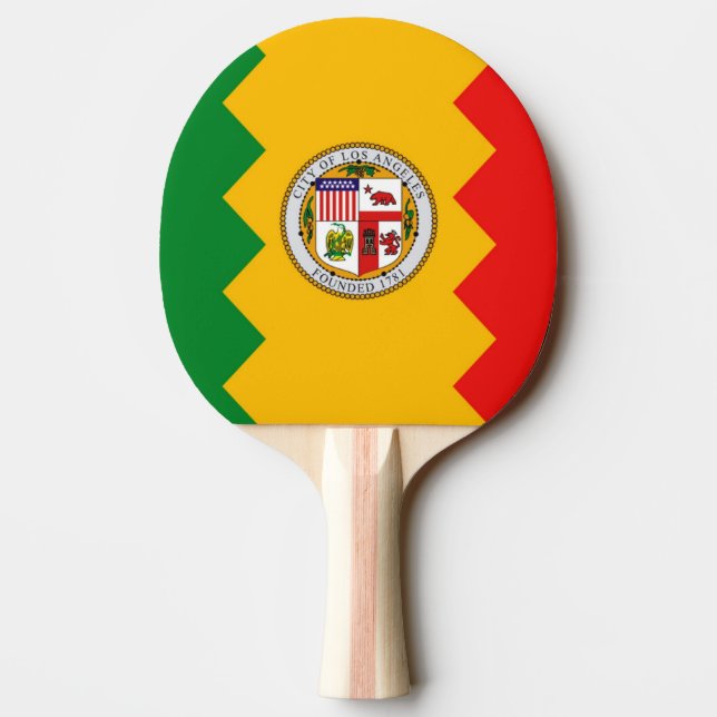 Ping pong-paddel med Flagga av Los Angeles, USA Pingisracket (Baksidan)