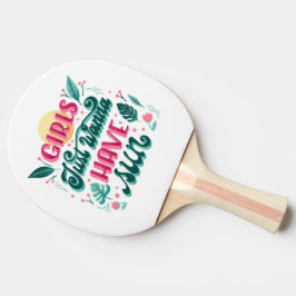 Ping pong paddel med frasen pingisracket