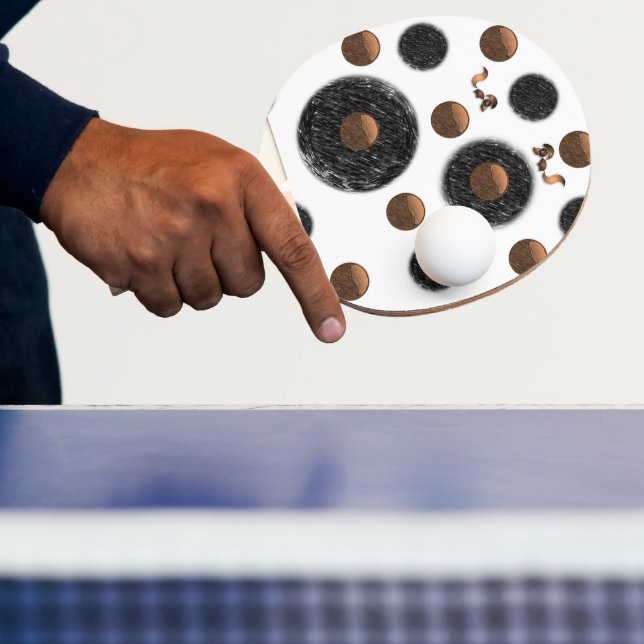 Ping Pong Paddle Abstrakt Black Circle Pingisracket (Insitu)