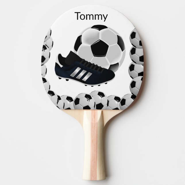 Ping Pong Paddle Black White Soccer Sports Pingisracket (Framsidan)