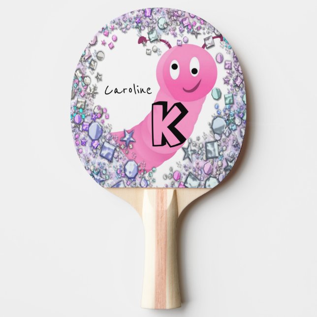 Ping Pong Paddle Blommigt Rosa  Pingisracket (Framsidan)