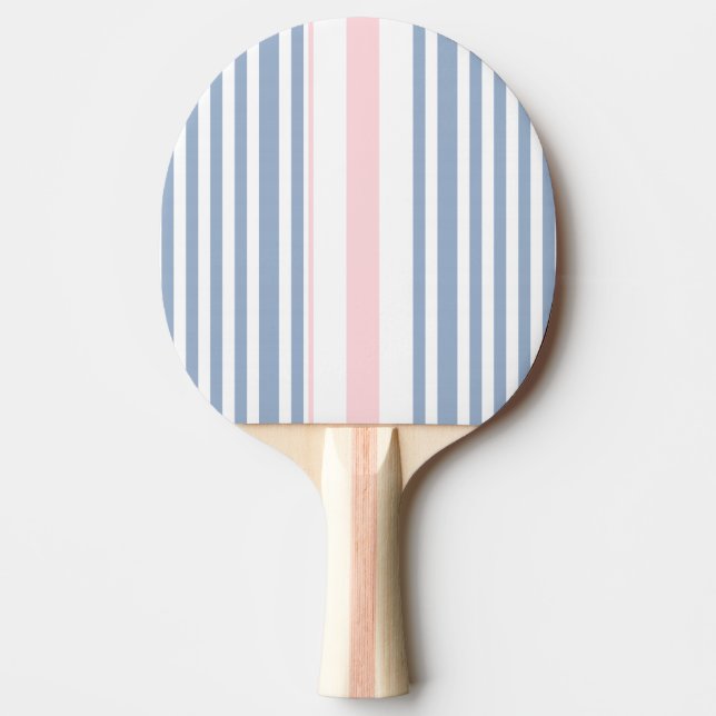Ping Pong Paddle Blue Pink & White Stripe Pingisracket (Framsidan)