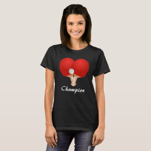 Ping Pong Paddle Bord Tennis Heart Anpassningsbar Tee Shirt