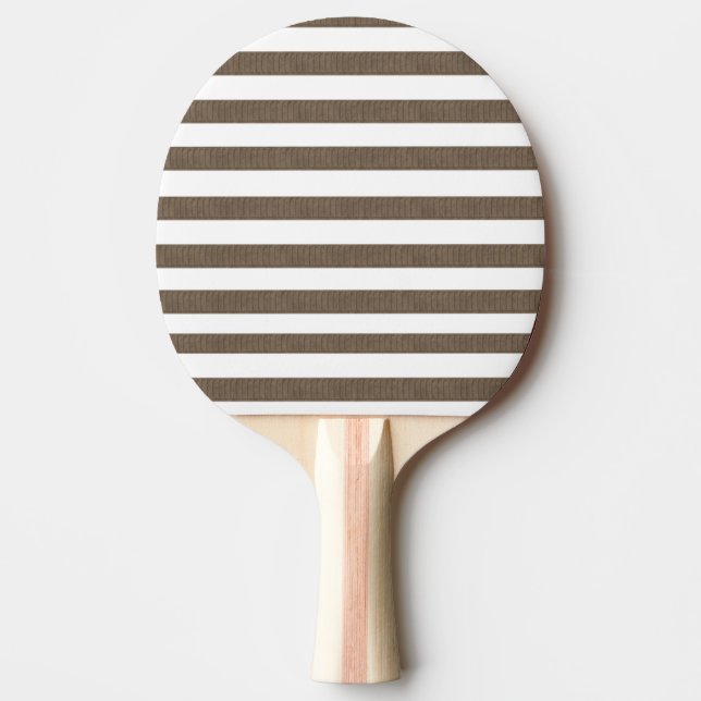 Ping Pong Paddle Brown & White Stripe Pingisracket (Framsidan)