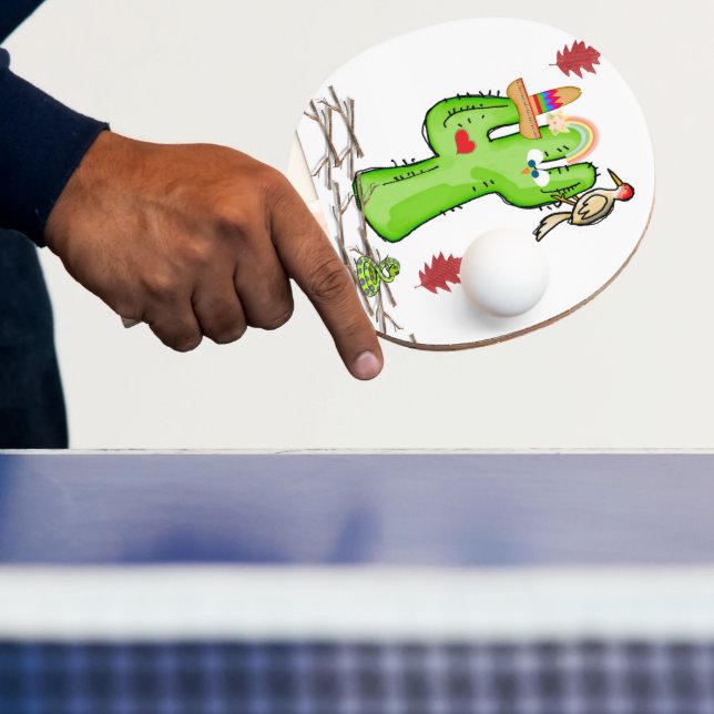 Ping Pong Paddle Cactus Bird Pingisracket (Insitu)