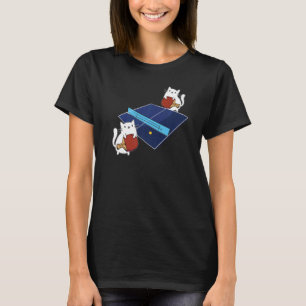 Ping Pong Paddle Dam Cat Bord Tennis Player Ca T Shirt