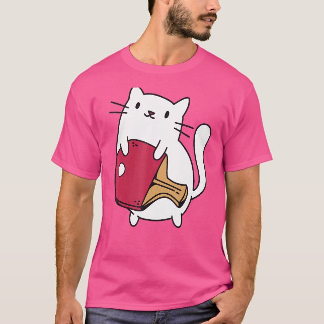 Ping Pong Paddle Dam Cat Bord Tennis Player Ca T Shirt (Framsida)