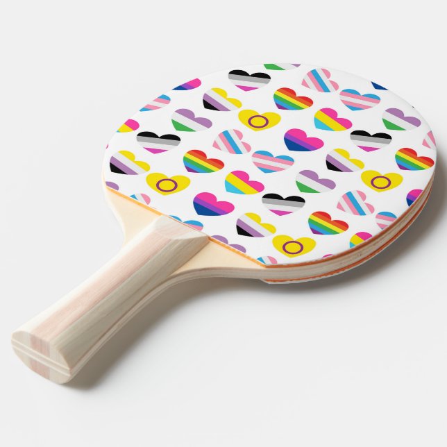 Ping Pong Paddle i pridet Hearts Pingisracket (Ryggvinkel)