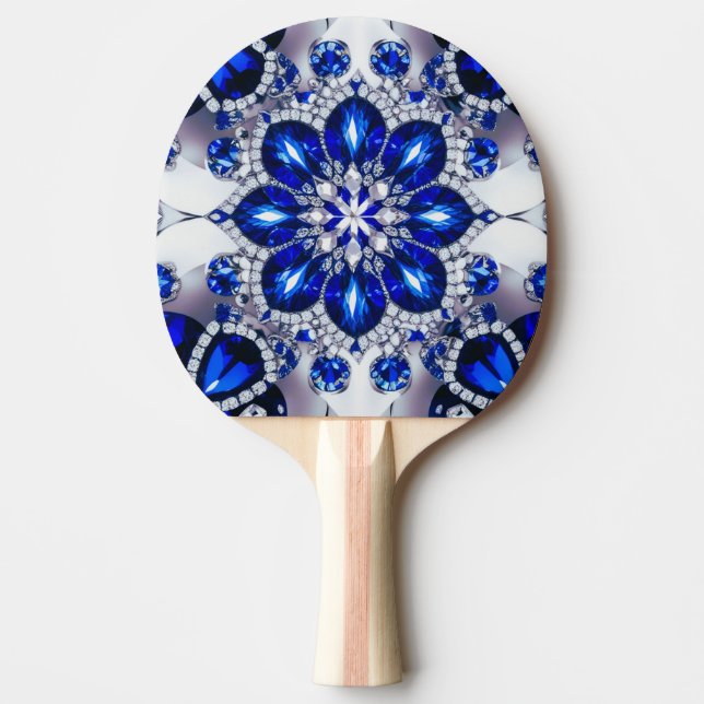 Ping pong paddle med Blue White Färg Pingisracket (Framsidan)