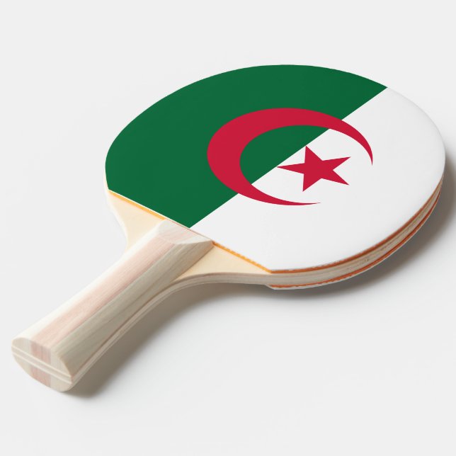 Ping pong paddle med Flagga av Algeriet Pingisracket (Frontvinkel)
