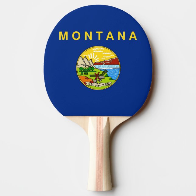 Ping pong paddle med Flagga av Montana, USA Pingisracket (Baksidan)