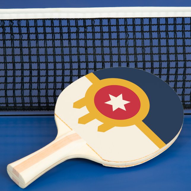 Ping pong paddle med Flagga av Tulsa City Pingisracket (Insitu)