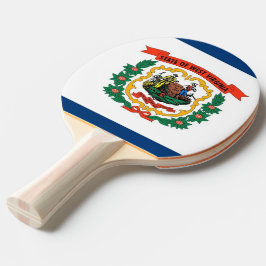 Ping pong paddle med Flagga av Väster Virginia, US Pingisracket
