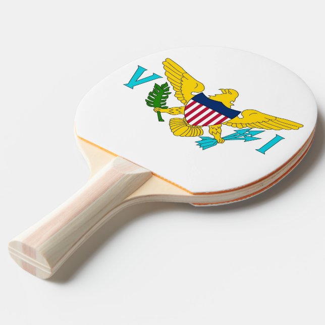 Ping pong paddle med Flagga av Virgin Island, USA Pingisracket (Frontvinkel)