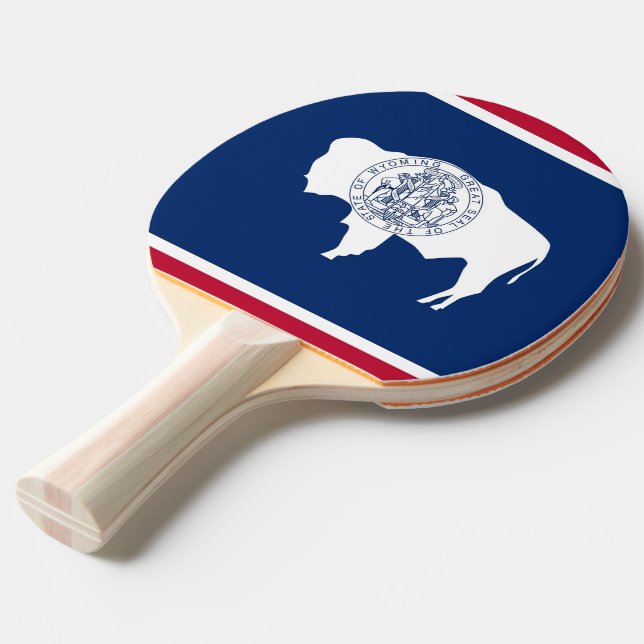 Ping pong paddle med Flagga av Wyoming, USA Pingisracket (Frontvinkel)