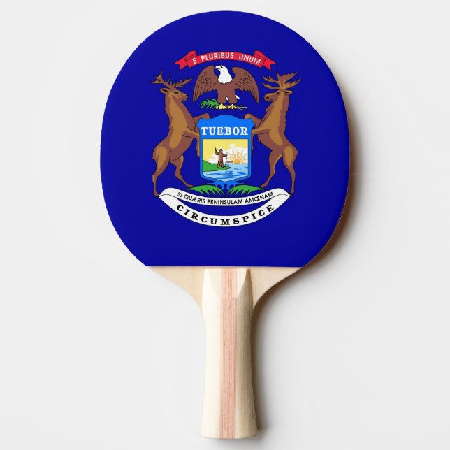 Ping pong paddle med Flagga Michigan, USA Pingisracket (Baksidan)