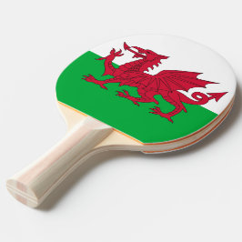 Ping pong paddle med Wales Flagga Pingisracket