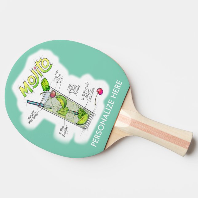 PING PONG PADDLE - MOJITO RECEPT COCKTAIL KONST PINGISRACKET (Sidan)